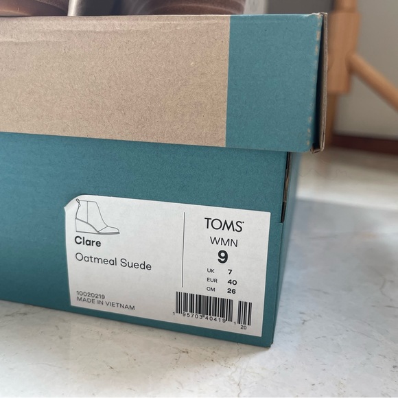 TOMS - Clare Oatmeal Suede Wedge Boot - Picture 9 of 10